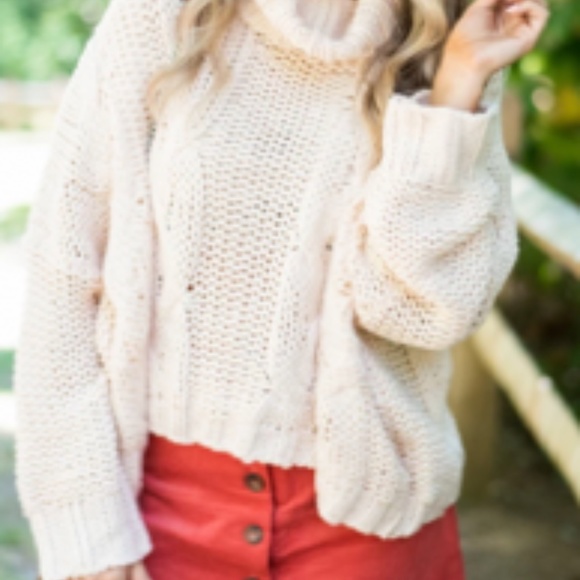 Cozy Satisfaction Ecru "White"(peachy) sweater - Picture 2 of 2